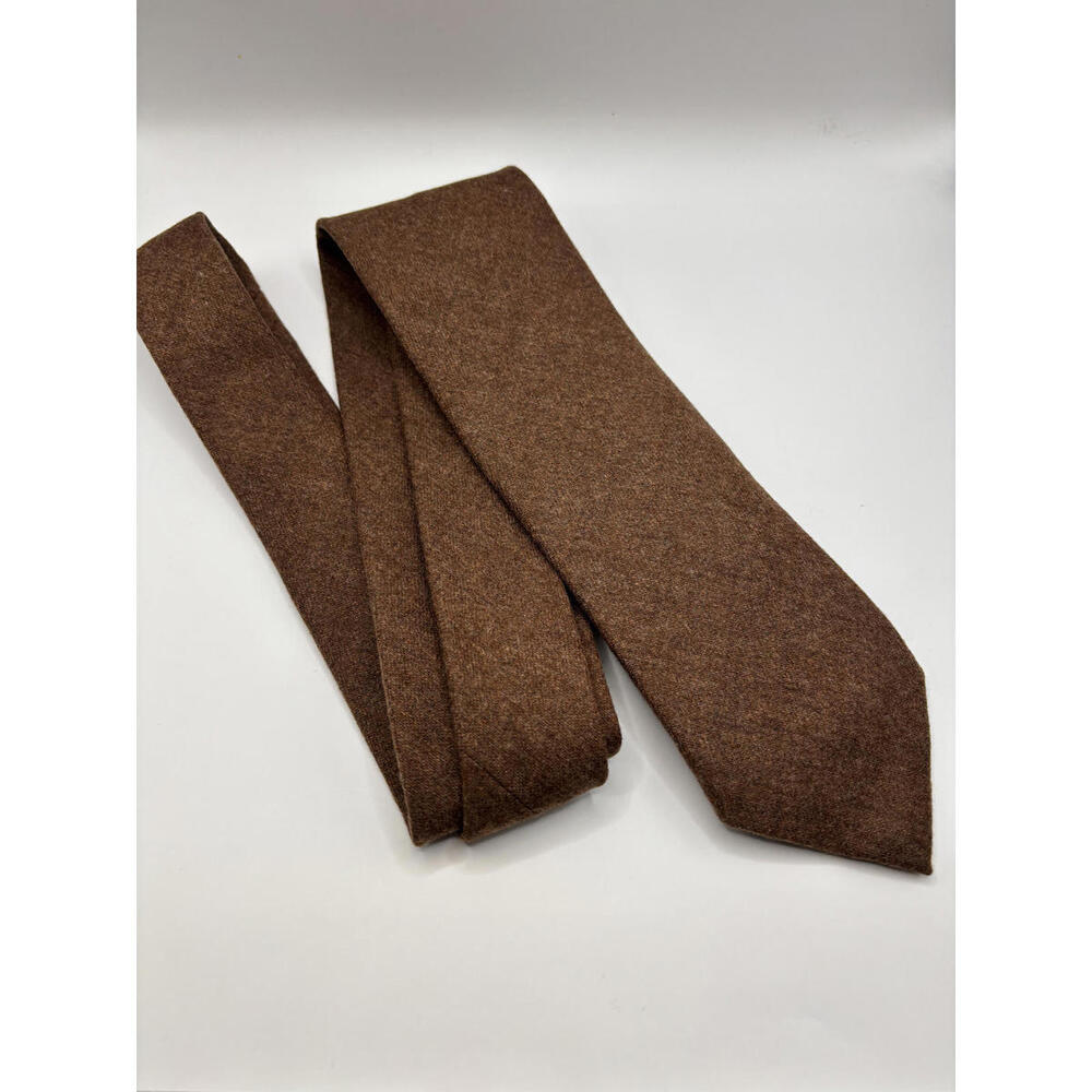 Boga Brown Extra Virgin 100% Wool Men's New Standard Tie - Classic Style